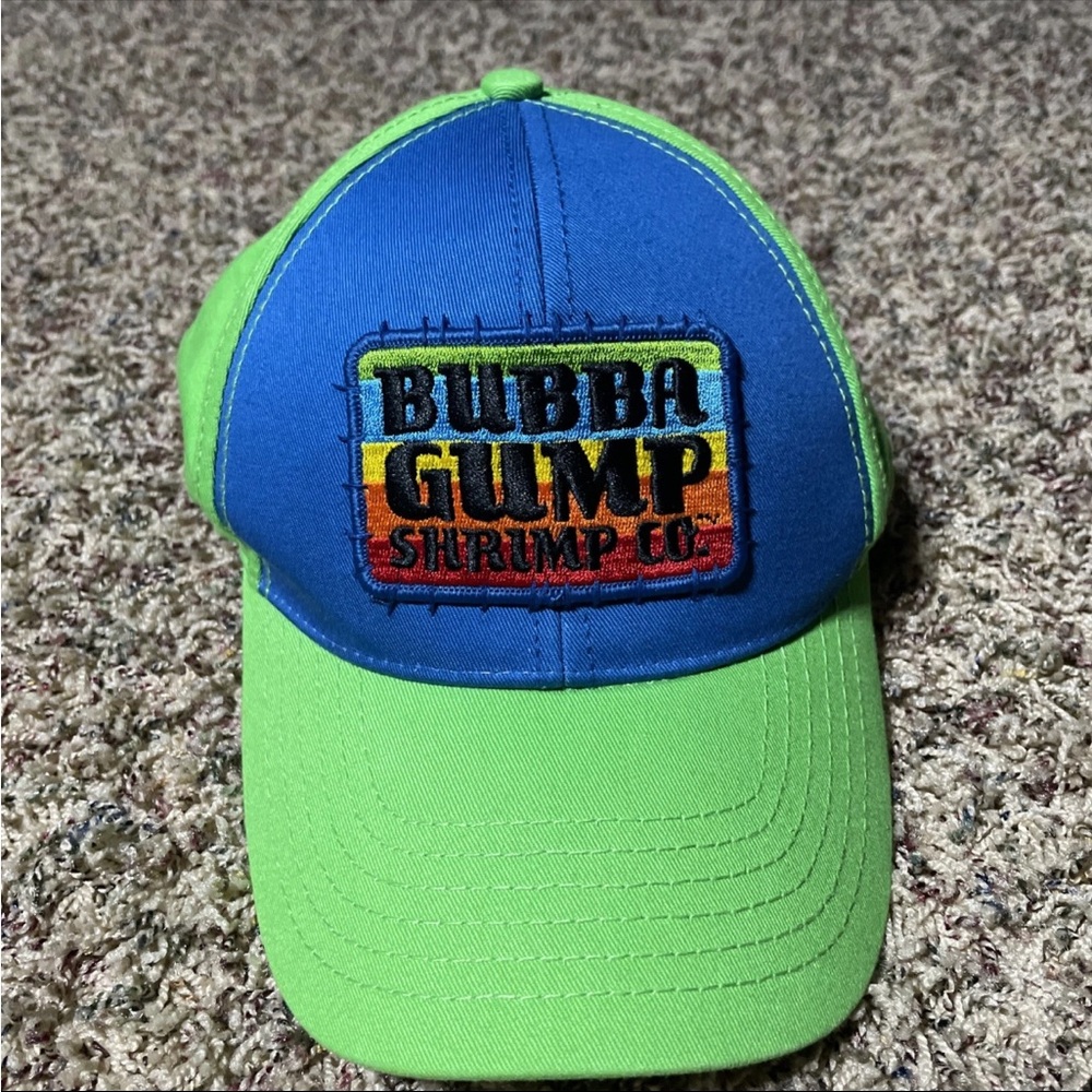 Forest Gump Bubba Gump Shrimp Co Adjustable Hat Cap Green Blue Rainbow Logo